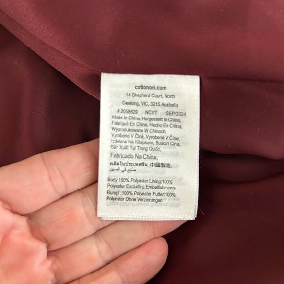 Cotton:On Women's Mimi Faux Fur Jacket Burgundy SZS/M Oversized - Picture 11 of 11